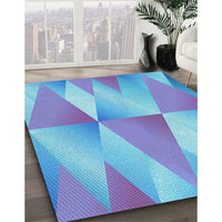 Patterned Light Slate Blue Rug, pat1587lblu