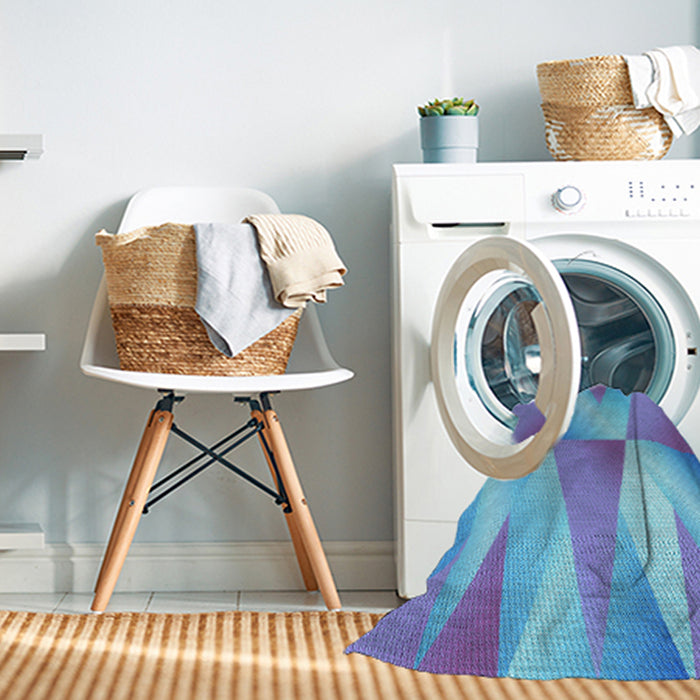 Machine Washable Transitional Light Slate Blue Rug in a Washing Machine, wshpat1587lblu