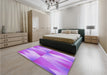 Patterned Violet Purple Rug in a Bedroom, pat1587pur