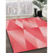 Machine Washable Transitional Light Coral Pink Rug in a Family Room, wshpat1587rd