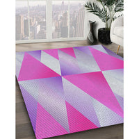 Patterned Mauve Purple Novelty Rug, pat1587