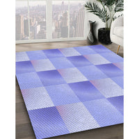 Patterned Light Slate Blue Rug, pat1588blu