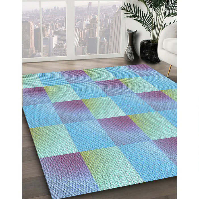 Machine Washable Transitional Light Purple Blue Rug in a Family Room, wshpat1588lblu