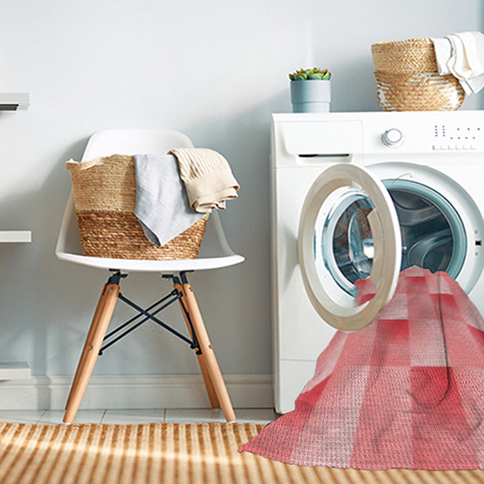Machine Washable Transitional Pastel Pink Rug in a Washing Machine, wshpat1588rd