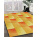 Machine Washable Transitional Neon Orange Rug in a Family Room, wshpat1588yw