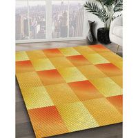 Patterned Neon Orange Rug, pat1588yw