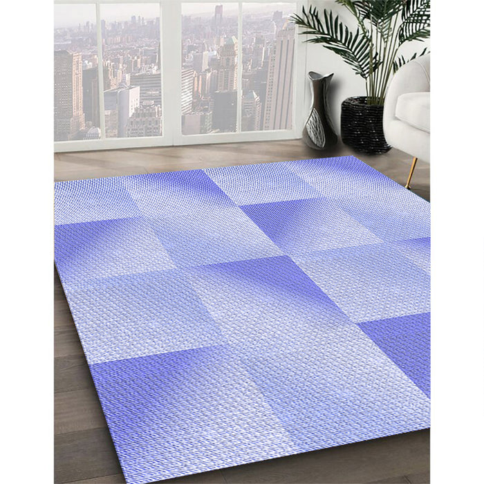 Machine Washable Transitional Sky Blue Rug in a Family Room, wshpat1589blu
