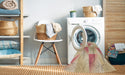 Machine Washable Transitional Sunrise Orange Rug in a Washing Machine, wshpat1589brn