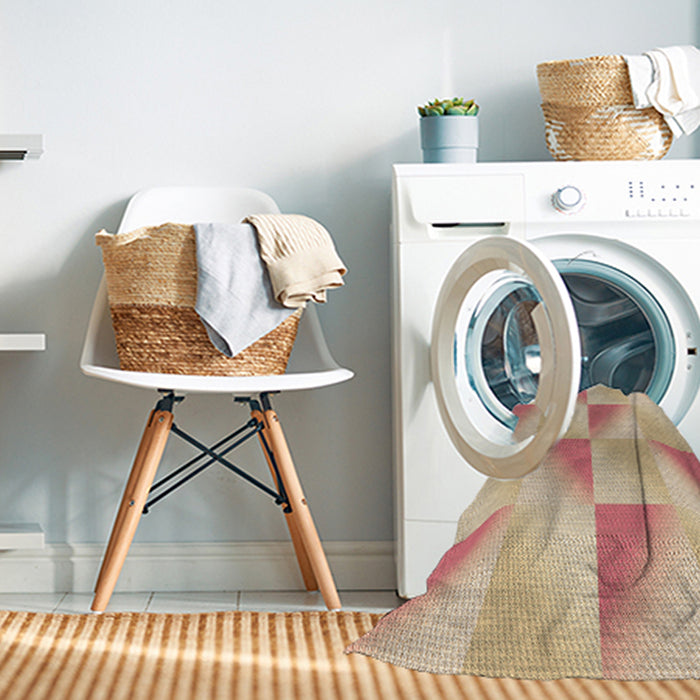 Machine Washable Transitional Sunrise Orange Rug in a Washing Machine, wshpat1589brn