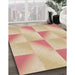 Machine Washable Transitional Sunrise Orange Rug in a Family Room, wshpat1589brn