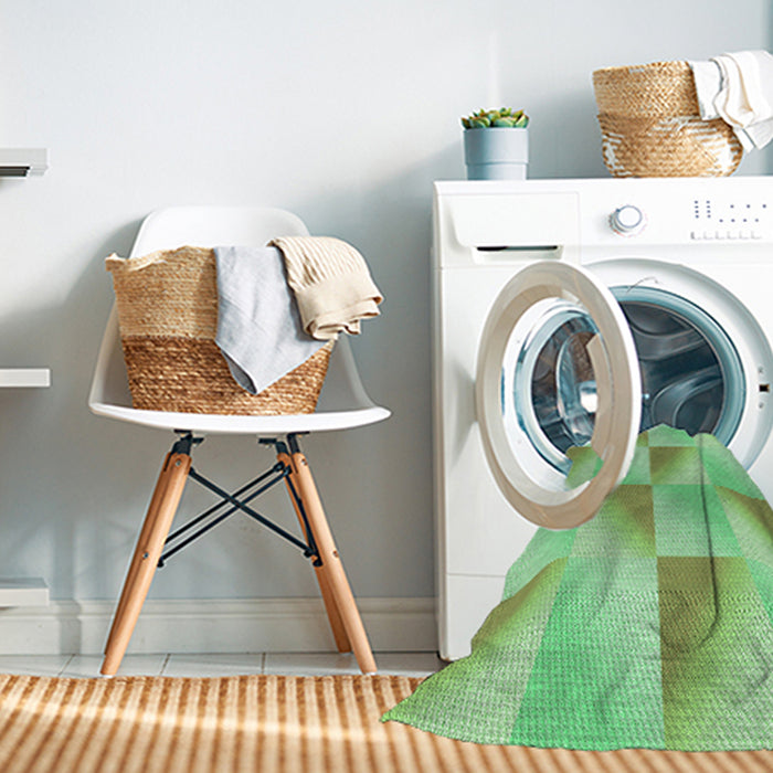 Machine Washable Transitional Green Rug in a Washing Machine, wshpat1589grn