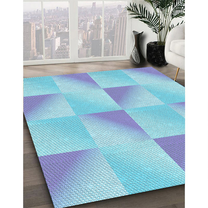 Machine Washable Transitional Crystal Blue Rug in a Family Room, wshpat1589lblu