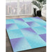 Machine Washable Transitional Crystal Blue Rug in a Family Room, wshpat1589lblu