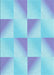 Machine Washable Transitional Crystal Blue Rug, wshpat1589lblu