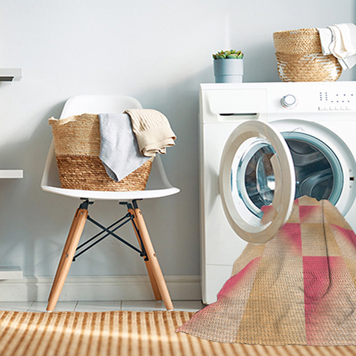 Machine Washable Transitional Yellow Rug in a Washing Machine, wshpat1589org