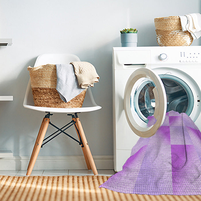 Machine Washable Transitional Purple Rug in a Washing Machine, wshpat1589pur
