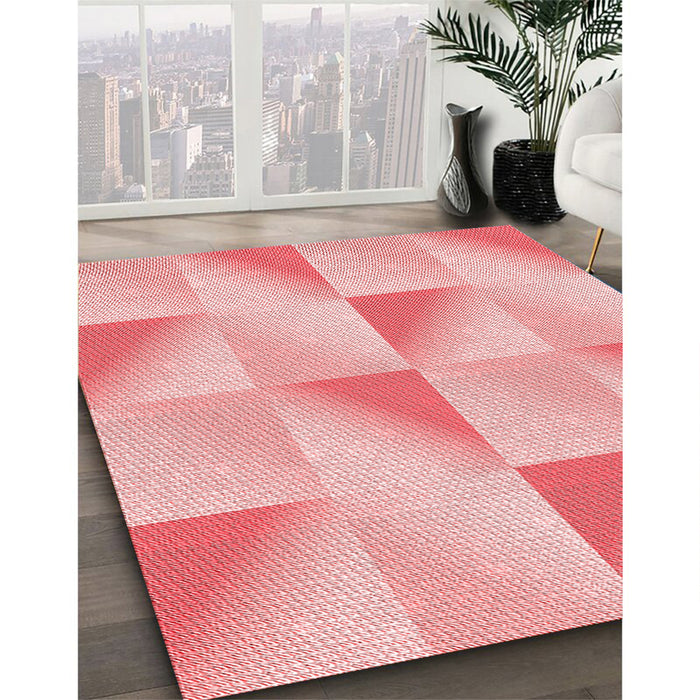 Machine Washable Transitional Red Rug in a Family Room, wshpat1589rd