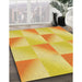 Machine Washable Transitional Bold Yellow Rug in a Family Room, wshpat1589yw