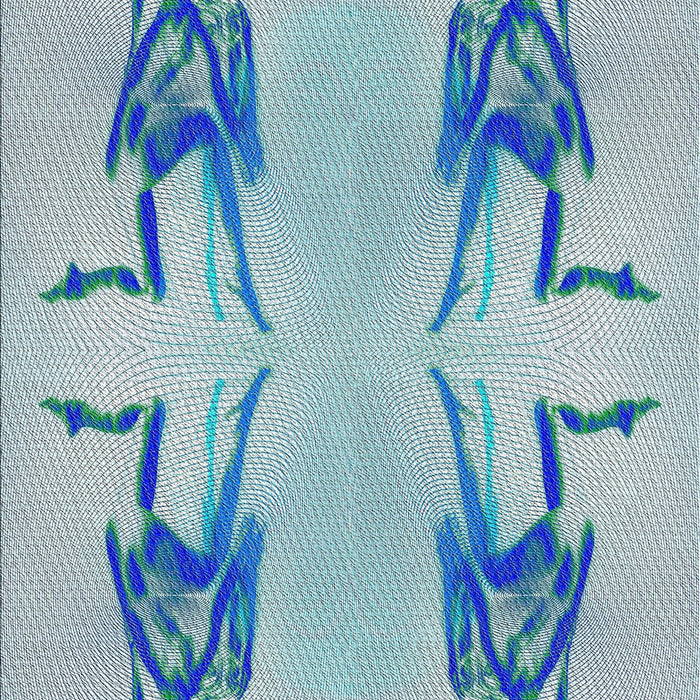 Patterned Steel Blue Novelty Rug, pat158