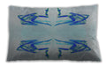 Patterned Rectangular Steel Blue Lumbar Throw Pillow, 13 inch by 19 inch, lbpat158