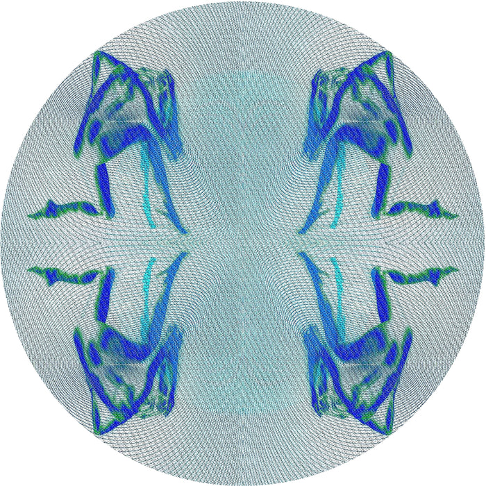 Square Machine Washable Transitional Steel Blue Rug, wshpat158