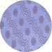 Square Patterned Medium Slate Blue Rug, pat159blu