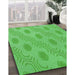 Machine Washable Transitional Neon Green Rug in a Family Room, wshpat159grn