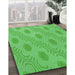 Patterned Neon Green Rug in Family Room, pat159grn