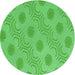 Square Patterned Neon Green Rug, pat159grn