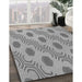 Patterned Cloud Gray Rug in Family Room, pat159gry