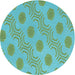 Square Patterned Medium Sea Green Rug, pat159lblu