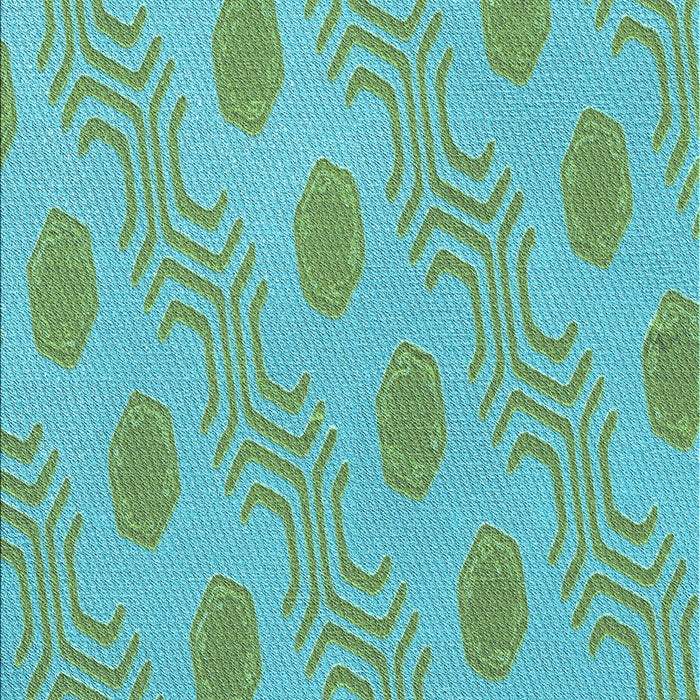 Machine Washable Transitional Medium Sea Green Rug, wshpat159lblu