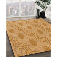 Patterned Neon Orange Rug, pat159org