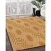 Patterned Neon Orange Rug in Family Room, pat159org