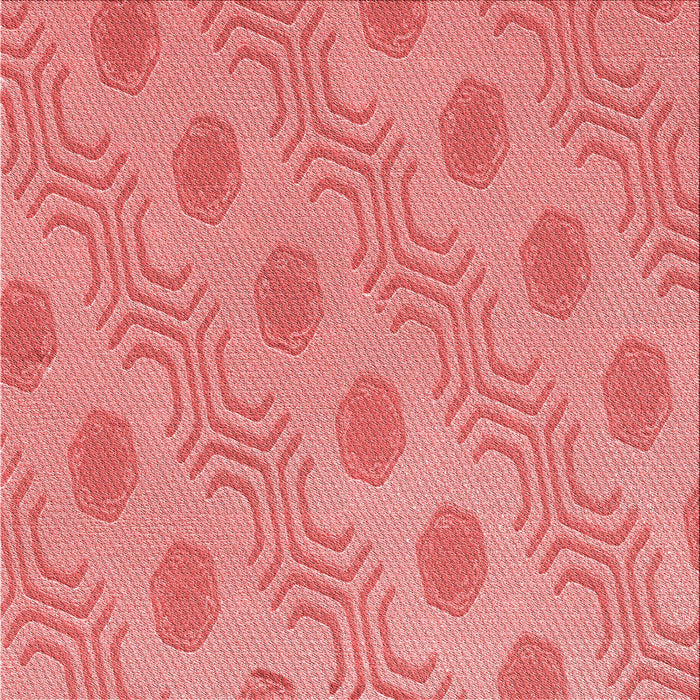 Round Machine Washable Transitional Light Coral Pink Rug, wshpat159rd