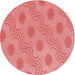 Square Patterned Light Coral Pink Rug, pat159rd