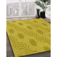 Patterned Dark Golden Brown Rug, pat159yw