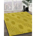 Patterned Dark Golden Brown Rug in Family Room, pat159yw