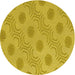 Square Patterned Dark Golden Brown Rug, pat159yw