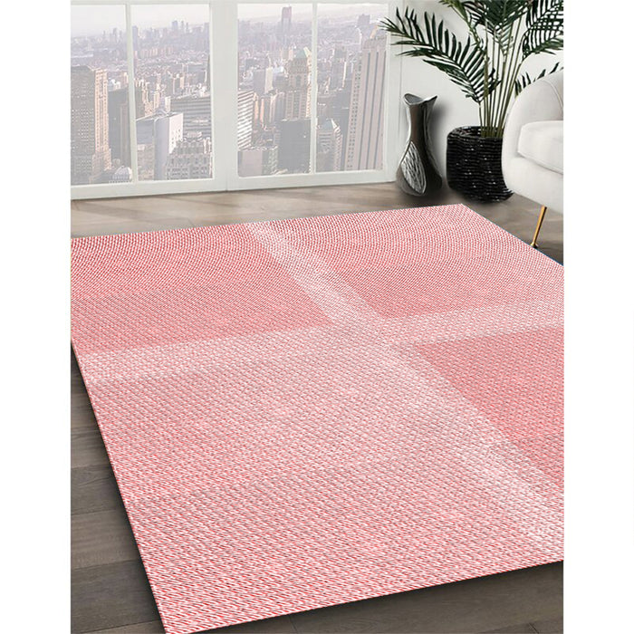 Machine Washable Transitional Pastel Red Pink Rug in a Family Room, wshpat1590rd