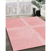Machine Washable Transitional Pastel Red Pink Rug in a Family Room, wshpat1590rd