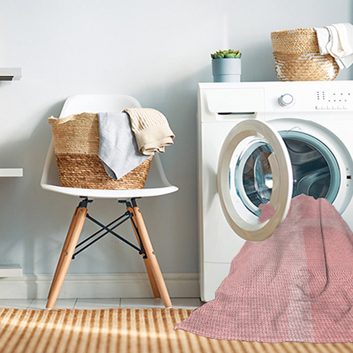 Machine Washable Transitional Pastel Red Pink Rug in a Washing Machine, wshpat1590rd