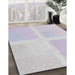 Patterned Lavender Purple Abstract Machine Washable Rug in a Family Room, wshpat1590