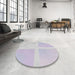 Round Patterned Lavender Purple Abstract Machine Washable Rug in a Office, wshpat1590