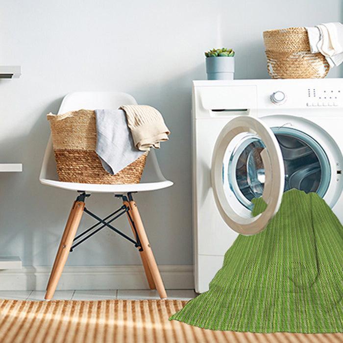 Machine Washable Transitional Green Rug in a Washing Machine, wshpat1591brn
