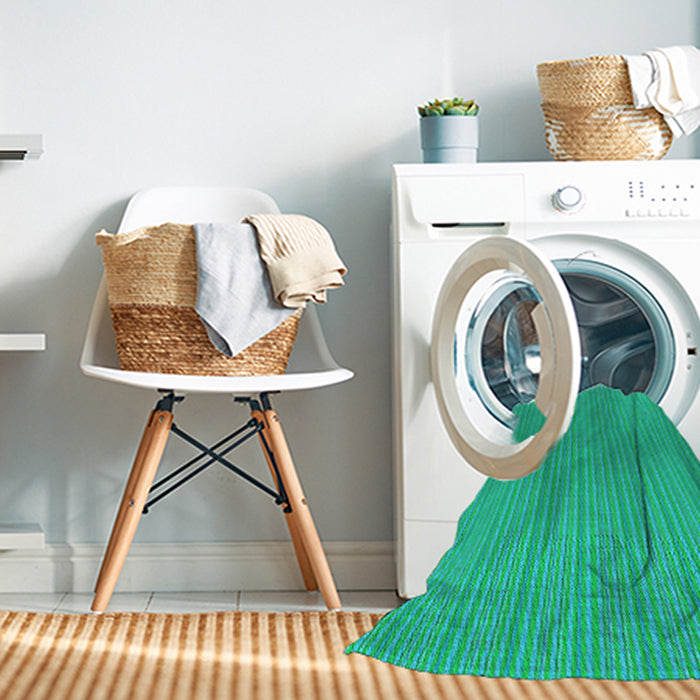 Machine Washable Transitional Spring Green Rug in a Washing Machine, wshpat1591lblu