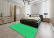 Patterned Spring Green Abstract Machine Washable Rug in a Bedroom, wshpat1591