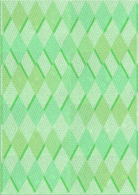 Machine Washable Transitional Green Rug, wshpat1592grn