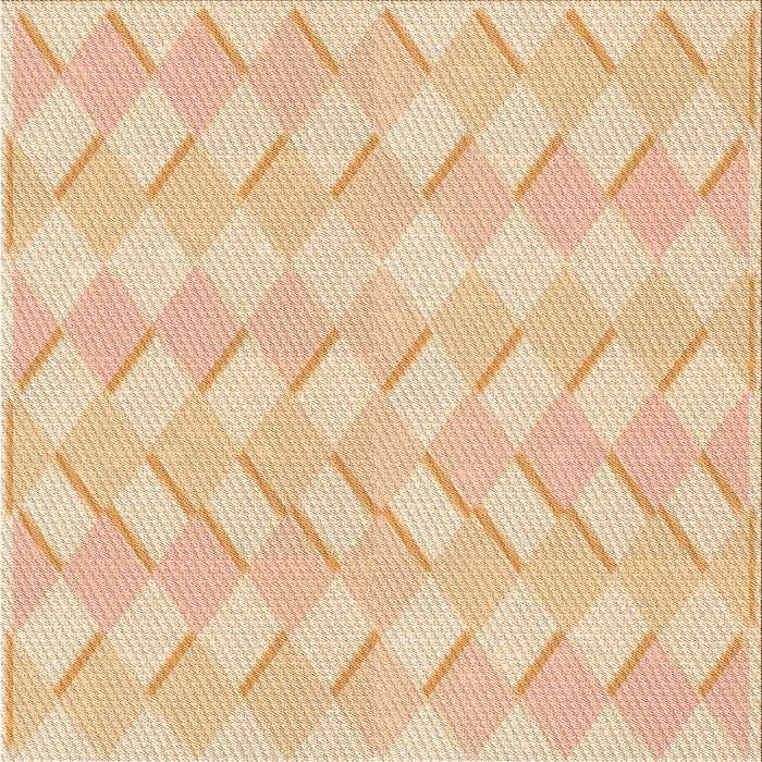 Round Patterned Golden Blonde Gold Rug, pat1592org