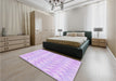 Patterned Violet Purple Rug in a Bedroom, pat1592pur